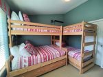 Guest Bedroom with Twin Bunk Bed and Twin over Full Bunk with Trundle